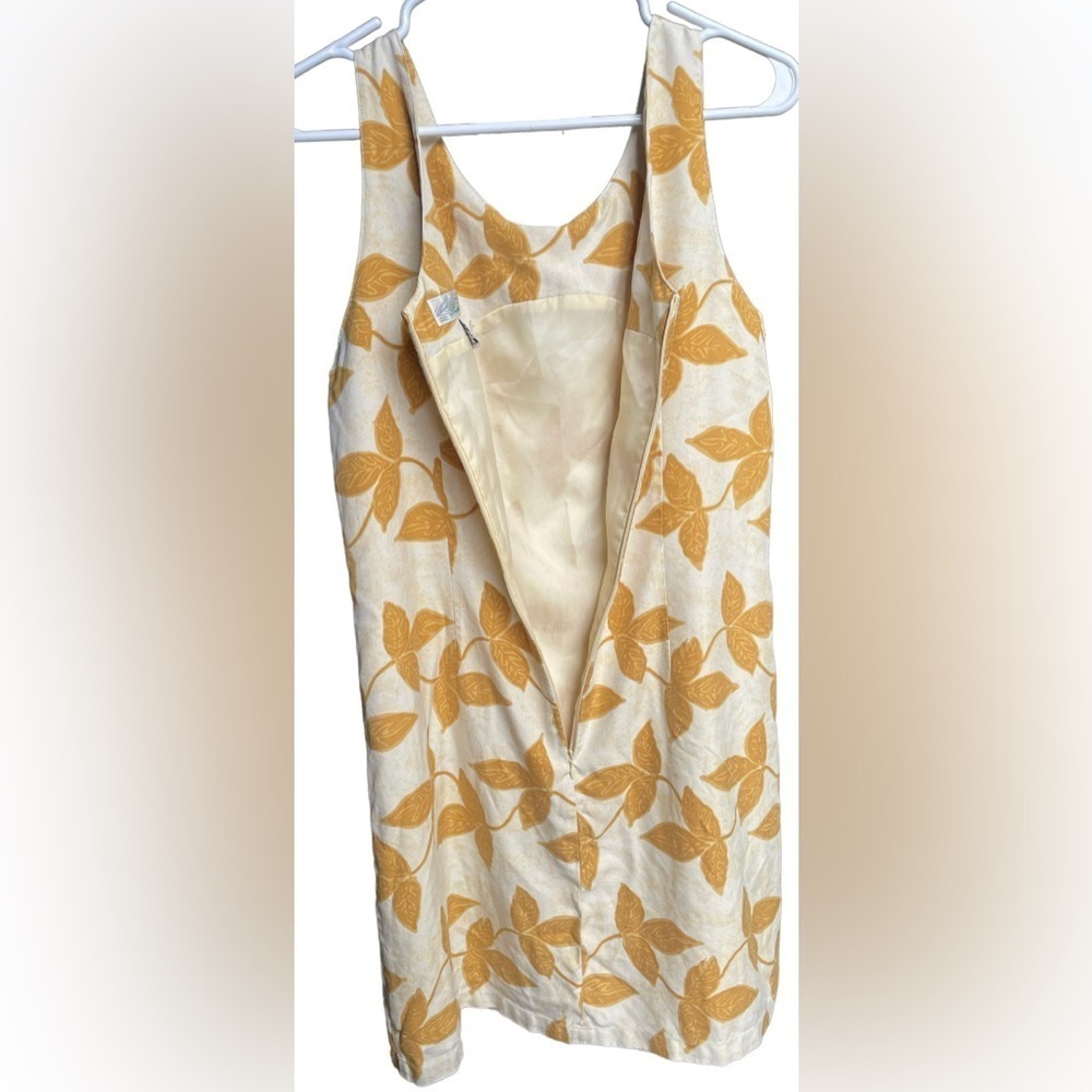Pineapple Moon Dresses | Woman Size M Color: Gold/Yellow 100% silk - Picture 3 of 7